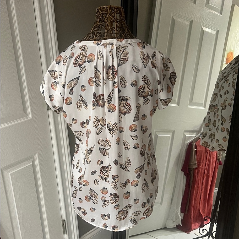 Shell Print Button-Up Blouse - image 4